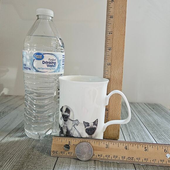 4" Lascelles Fine Bone China White Porcelain Tea Cup with Siamese Kitty - Picture 7 of 16